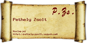 Pethely Zsolt névjegykártya